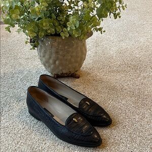 Bally  ‘Gerry Croc’ textured leather flats.